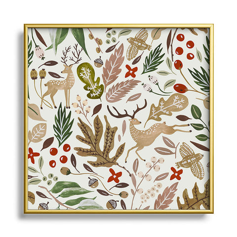 Marta Barragan Camarasa Christmas in the wild nature 2 Square Metal Framed Art Print