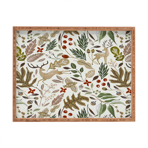 Marta Barragan Camarasa Christmas in the wild nature 2 Rectangular Tray