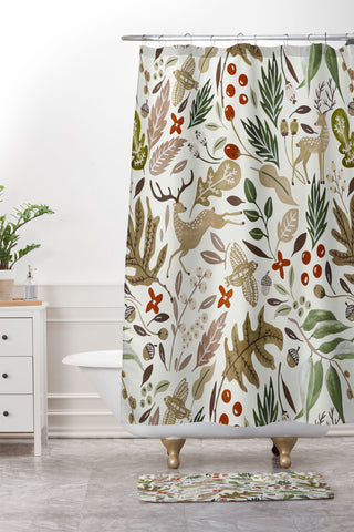 Marta Barragan Camarasa Christmas in the wild nature 2 Shower Curtain And Mat