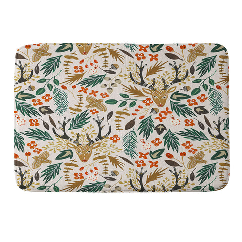 Marta Barragan Camarasa Christmas in the wild nature Memory Foam Bath Mat