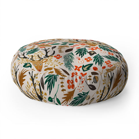 Marta Barragan Camarasa Christmas in the wild nature Floor Pillow Round