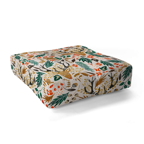 Marta Barragan Camarasa Christmas in the wild nature Floor Pillow Square