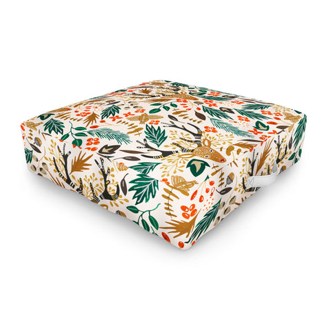 Marta Barragan Camarasa Christmas in the wild nature Outdoor Floor Cushion