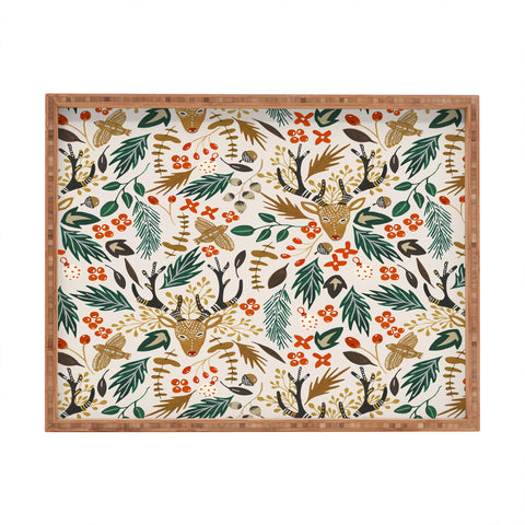 Marta Barragan Camarasa Christmas in the wild nature Rectangular Tray