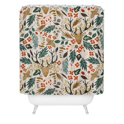 Marta Barragan Camarasa Christmas in the wild nature Shower Curtain