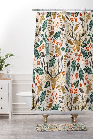 Marta Barragan Camarasa Christmas in the wild nature Shower Curtain And Mat