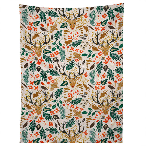 Marta Barragan Camarasa Christmas in the wild nature Tapestry