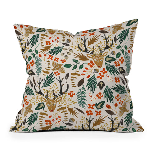 Marta Barragan Camarasa Christmas in the wild nature Throw Pillow