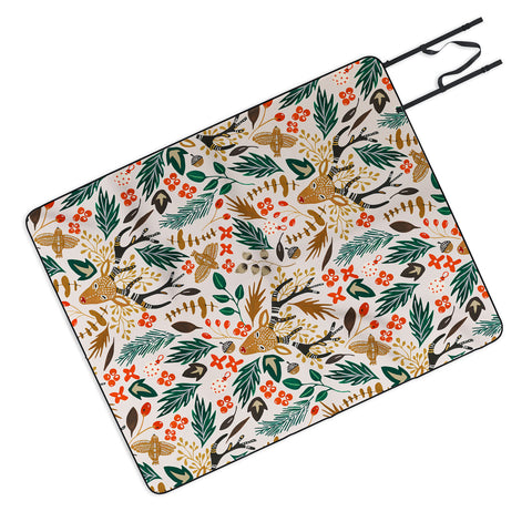 Marta Barragan Camarasa Christmas in the wild nature Picnic Blanket