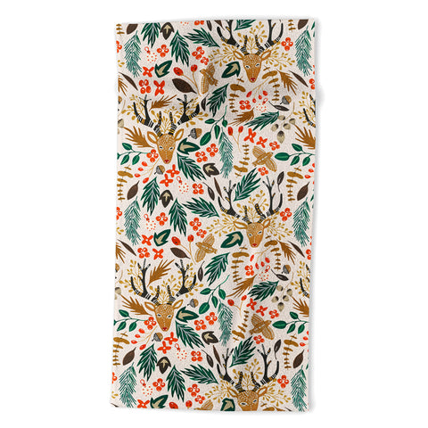 Marta Barragan Camarasa Christmas in the wild nature Beach Towel