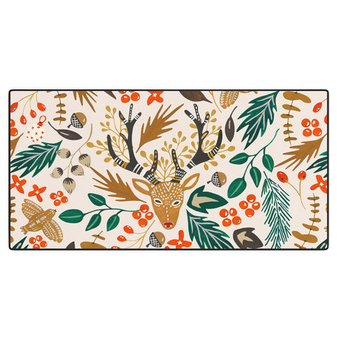 Marta Barragan Camarasa Christmas in the wild nature Desk Mat