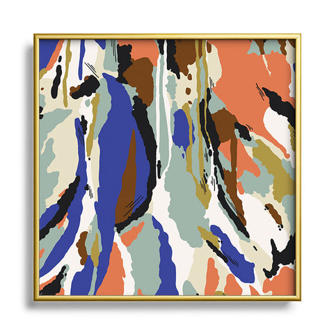 Marta Barragan Camarasa Color brushes composition Square Metal Framed Art Print