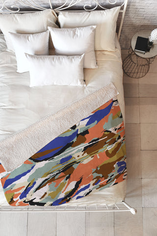 Marta Barragan Camarasa Color brushes composition Fleece Throw Blanket