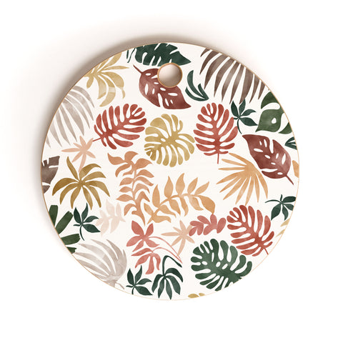 Marta Barragan Camarasa Colorful abstract jungle Cutting Board Round