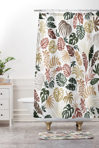 Marta Barragan Camarasa Colorful abstract jungle Shower Curtain And Mat