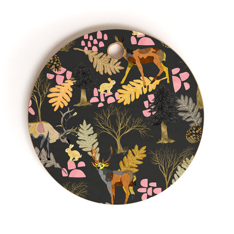 Marta Barragan Camarasa Colorful forest animals I Cutting Board Round