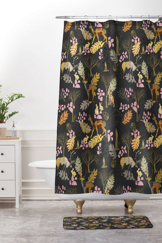 Marta Barragan Camarasa Colorful forest animals I Shower Curtain And Mat