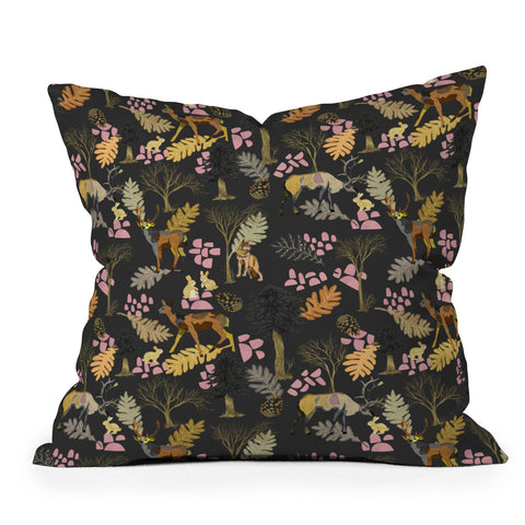 Marta Barragan Camarasa Colorful forest animals I Throw Pillow