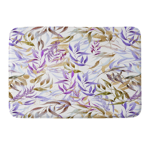Marta Barragan Camarasa Colorful leaves and gold Memory Foam Bath Mat
