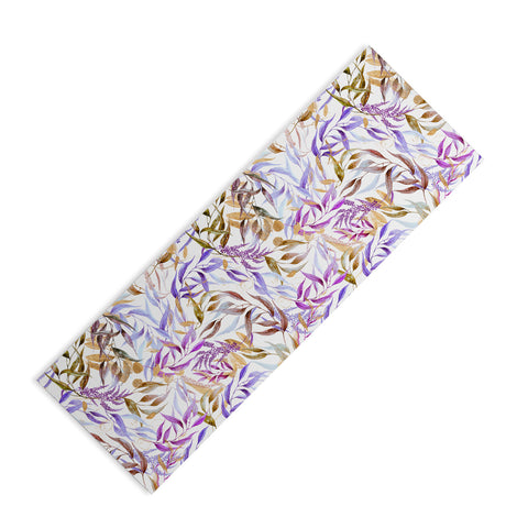 Marta Barragan Camarasa Colorful leaves and gold Yoga Mat
