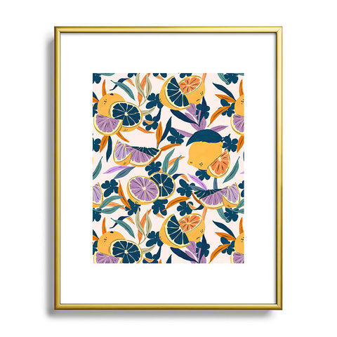Marta Barragan Camarasa Colorful lemons and oranges F Metal Framed Art Print