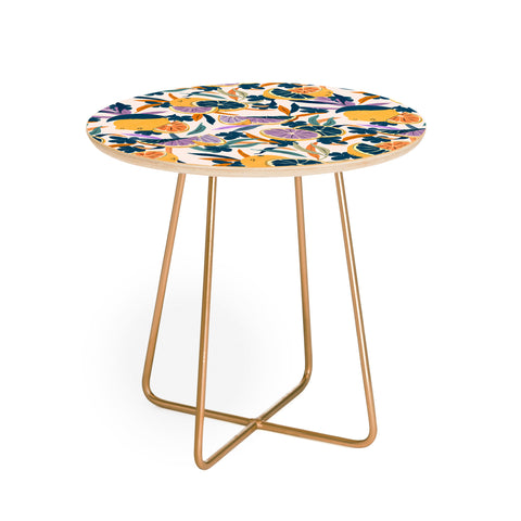 Marta Barragan Camarasa Colorful lemons and oranges F Round Side Table