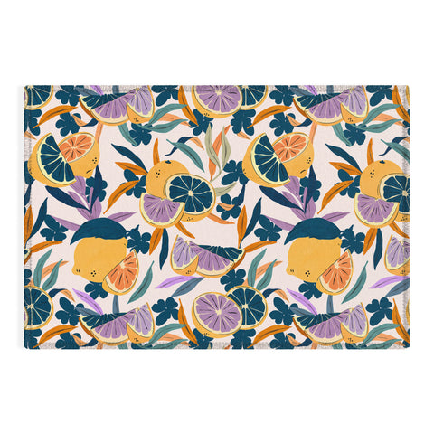 Marta Barragan Camarasa Colorful lemons and oranges F Outdoor Rug