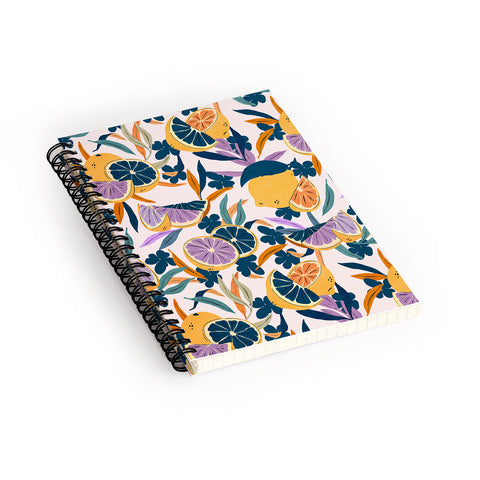 Marta Barragan Camarasa Colorful lemons and oranges F Spiral Notebook
