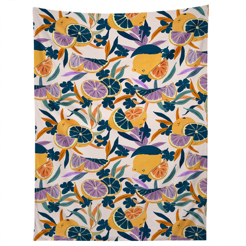 Marta Barragan Camarasa Colorful lemons and oranges F Tapestry