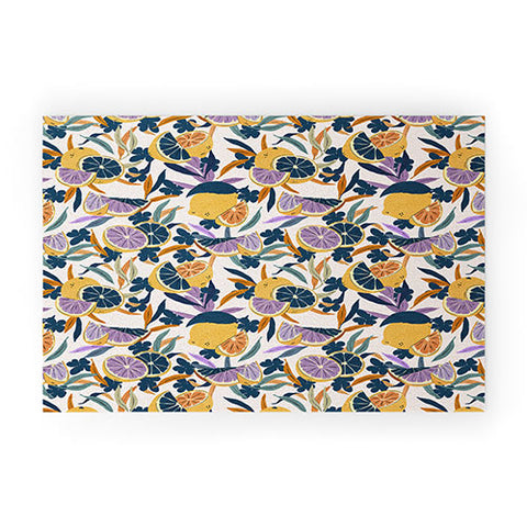 Marta Barragan Camarasa Colorful lemons and oranges F Welcome Mat