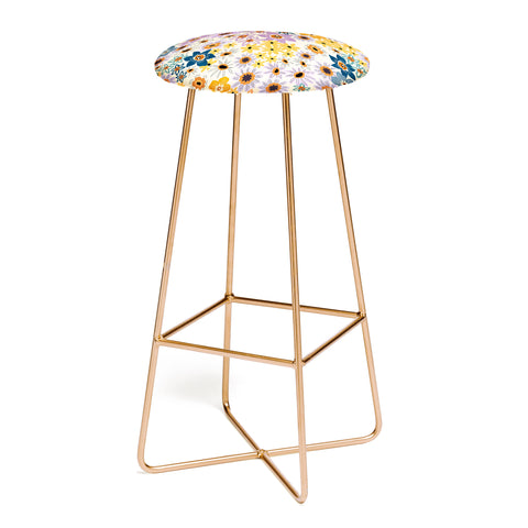 Marta Barragan Camarasa colorful lush wild garden F Bar Stool