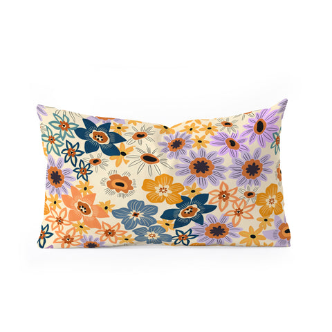 Marta Barragan Camarasa colorful lush wild garden F Oblong Throw Pillow