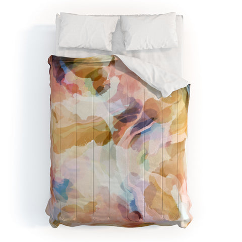 Marta Barragan Camarasa Colorful shapes in waves Comforter