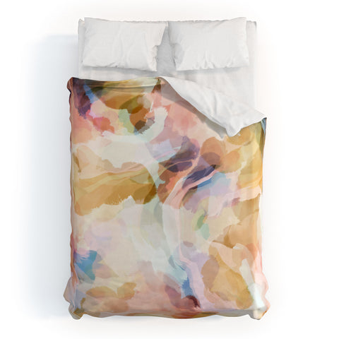 Marta Barragan Camarasa Colorful shapes in waves Duvet Cover