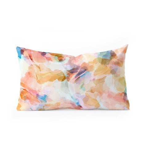 Marta Barragan Camarasa Colorful shapes in waves Oblong Throw Pillow