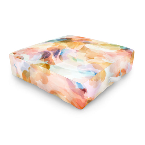 Marta Barragan Camarasa Colorful shapes in waves Outdoor Floor Cushion