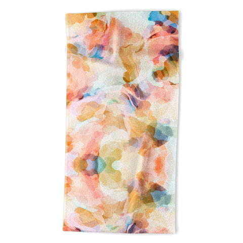 Marta Barragan Camarasa Colorful shapes in waves Beach Towel
