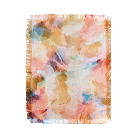 Marta Barragan Camarasa Colorful shapes in waves Throw Blanket