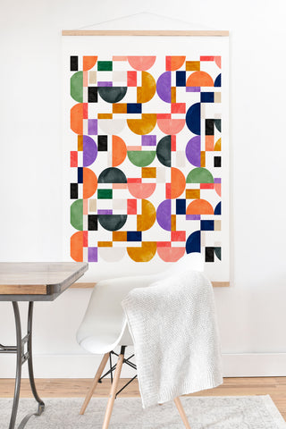 Marta Barragan Camarasa Colorful shapes pattern B8 Art Print And Hanger
