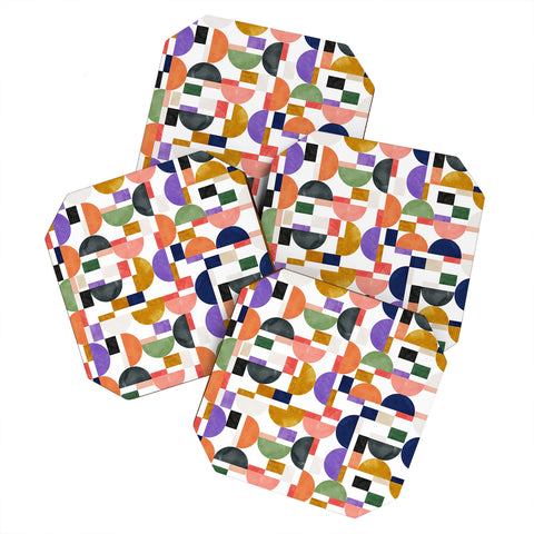 Marta Barragan Camarasa Colorful shapes pattern B8 Coaster Set