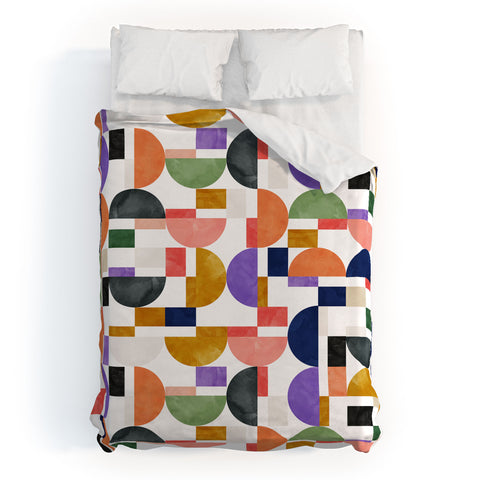 Marta Barragan Camarasa Colorful shapes pattern B8 Duvet Cover