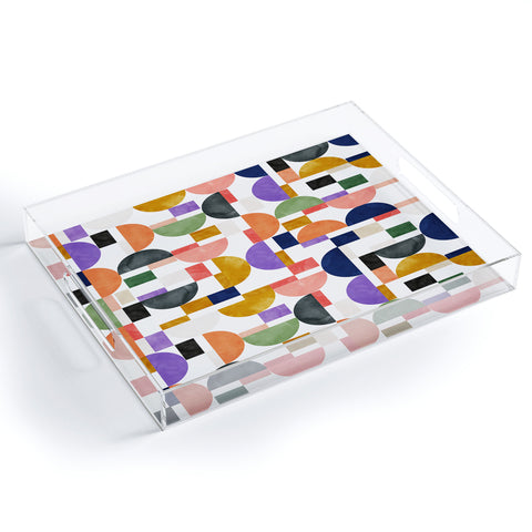 Marta Barragan Camarasa Colorful shapes pattern B8 Acrylic Tray
