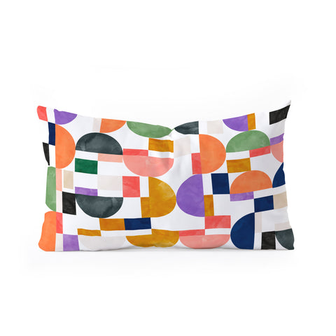 Marta Barragan Camarasa Colorful shapes pattern B8 Oblong Throw Pillow