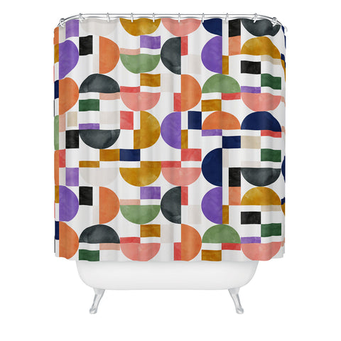 Marta Barragan Camarasa Colorful shapes pattern B8 Shower Curtain