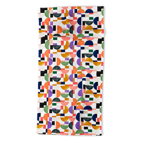 Marta Barragan Camarasa Colorful shapes pattern B8 Beach Towel