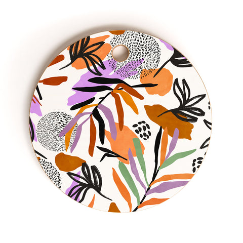 Marta Barragan Camarasa Colorful simple nature modern Cutting Board Round