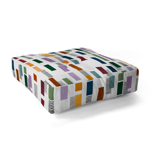 Marta Barragan Camarasa Colorful stripes and textures Floor Pillow Square