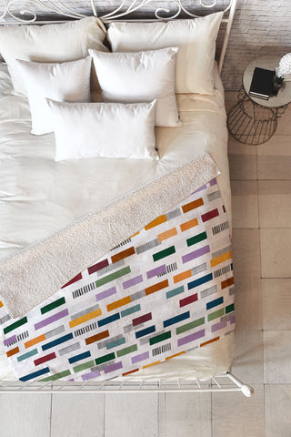 Marta Barragan Camarasa Colorful stripes and textures Fleece Throw Blanket