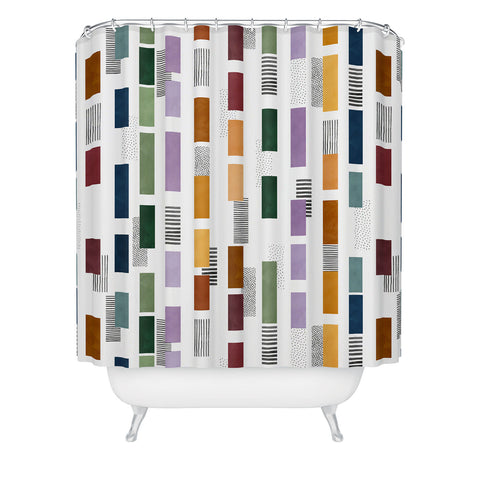 Marta Barragan Camarasa Colorful stripes and textures Shower Curtain