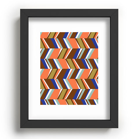 Marta Barragan Camarasa Colorful stripes retro 23 Recessed Framing Rectangle